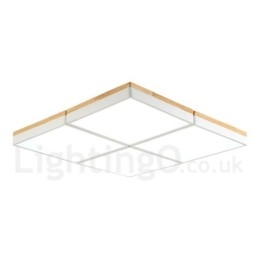 Stor Firkantet Dimbar Macaron Ultratynn Flerfarget Tretaklampe Med Akrylskjerm Taklampe I Nordisk Stil