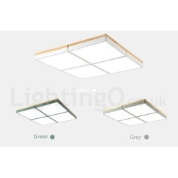 Stor Firkantet Dimbar Macaron Ultratynn Flerfarget Tretaklampe Med Akrylskjerm Taklampe I Nordisk Stil