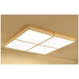 Stor Firkantet Dimbar Macaron Ultratynn Flerfarget Tretaklampe Med Akrylskjerm Taklampe I Nordisk Stil