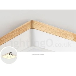 Stor Firkantet Dimbar Macaron Ultratynn Flerfarget Tretaklampe Med Akrylskjerm Taklampe I Nordisk Stil