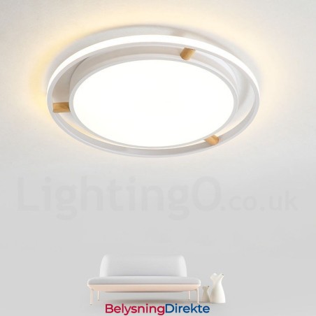 Dimbar Macaron Ultratynn Flerfarget Trerund Taklampe Med Akrylskjerm Taklampe I Nordisk Stil