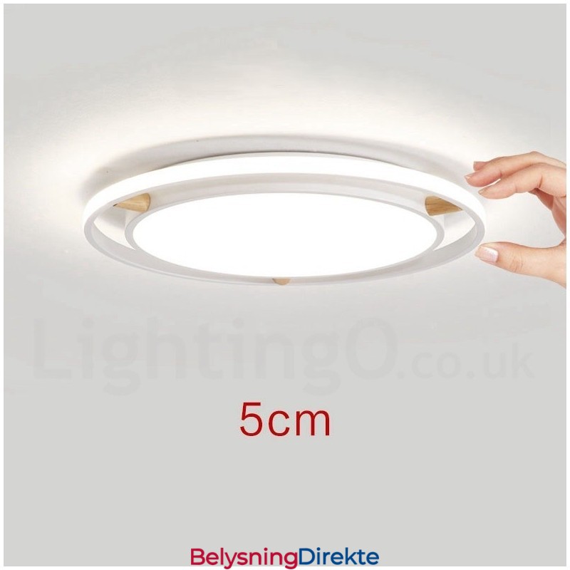 Dimbar Macaron Ultratynn Flerfarget Trerund Taklampe Med Akrylskjerm Taklampe I Nordisk Stil