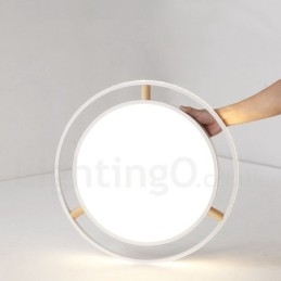 Dimbar Macaron Ultratynn Flerfarget Trerund Taklampe Med Akrylskjerm Taklampe I Nordisk Stil