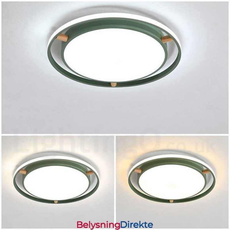 Dimbar Macaron Ultratynn Flerfarget Trerund Taklampe Med Akrylskjerm Taklampe I Nordisk Stil