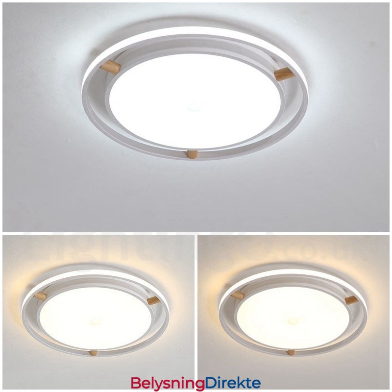 Dimbar Macaron Ultratynn Flerfarget Trerund Taklampe Med Akrylskjerm Taklampe I Nordisk Stil