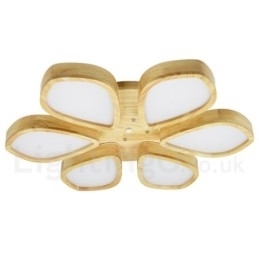 Taklampe I Treblad Med Akrylskjerm I Nordisk Stil