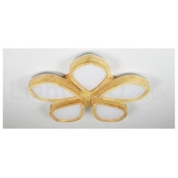 Taklampe I Treblad Med Akrylskjerm I Nordisk Stil