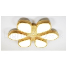 Taklampe I Treblad Med Akrylskjerm I Nordisk Stil