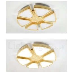 Taklampe I Treblad Med Akrylskjerm I Nordisk Stil