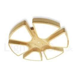 Taklampe I Treblad Med Akrylskjerm I Nordisk Stil