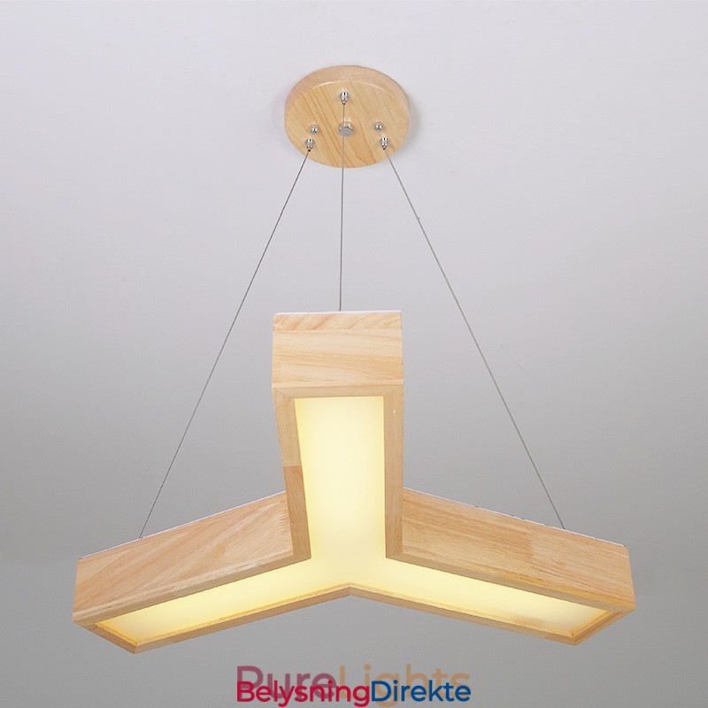 Moderne Trekantet Pendellampe I Tre