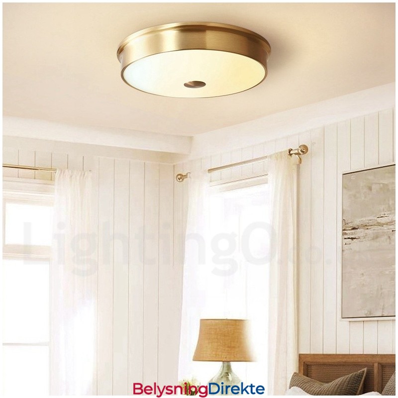 Retro Vintage Innfelt Taklampe Med Glassskjerm