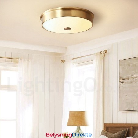 Retro Vintage Innfelt Taklampe Med Glassskjerm