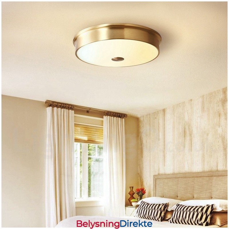 Retro Vintage Innfelt Taklampe Med Glassskjerm