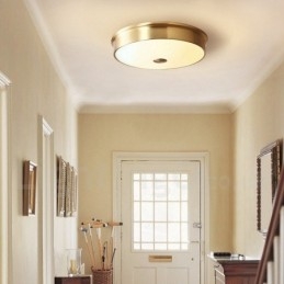 Retro Vintage Innfelt Taklampe Med Glassskjerm