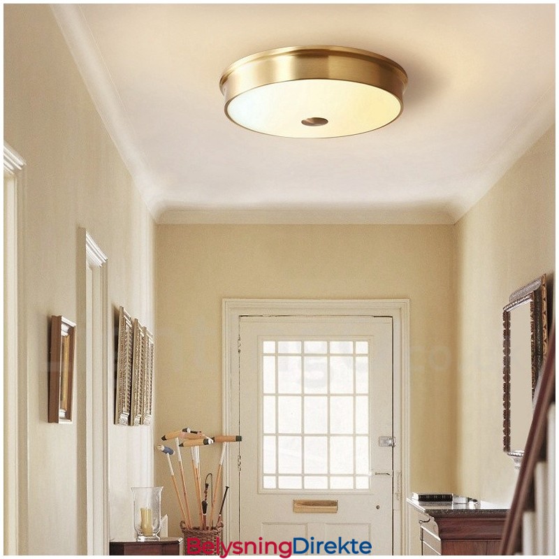 Retro Vintage Innfelt Taklampe Med Glassskjerm