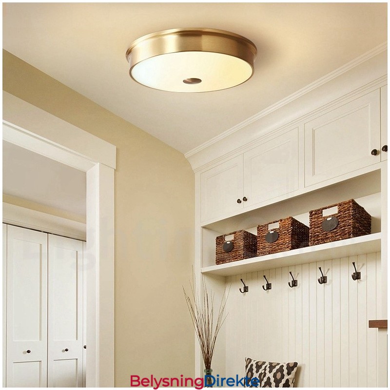 Retro Vintage Innfelt Taklampe Med Glassskjerm