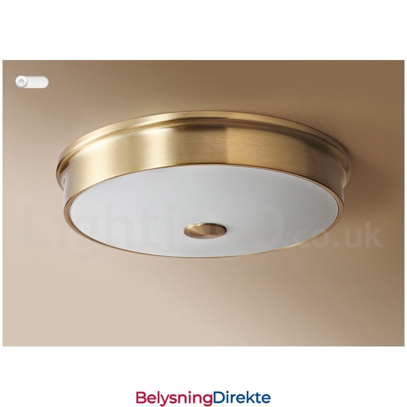 Retro Vintage Innfelt Taklampe Med Glassskjerm