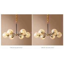 Luksuriøs Rustikk Retro Vintage Messing Pendellysekrone Med Glassskjermer