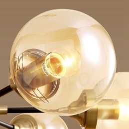 Luksuriøs Rustikk Retro Vintage Messing Pendellysekrone Med Glassskjermer