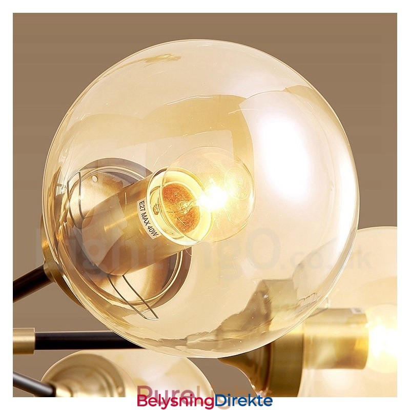 Luksuriøs Rustikk Retro Vintage Messing Pendellysekrone Med Glassskjermer