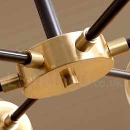 Luksuriøs Rustikk Retro Vintage Messing Pendellysekrone Med Glassskjermer