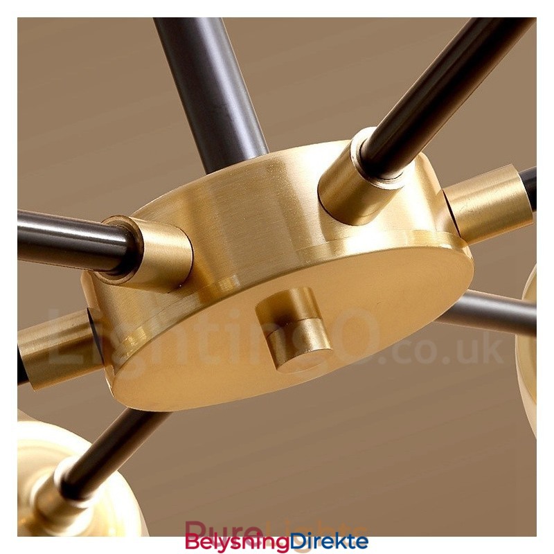 Luksuriøs Rustikk Retro Vintage Messing Pendellysekrone Med Glassskjermer