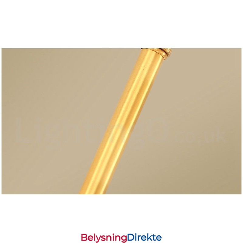 Ren Messing, Enkel Rustikk Retro Vintage Messingpendellampe Med Stoffskjerm