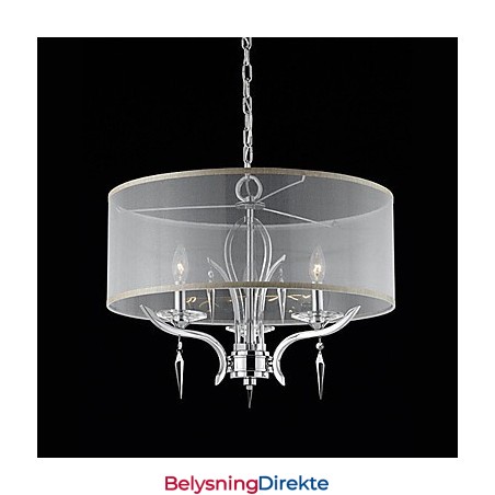 Krystall Moderne Anheng Med 3 Lys Og Halvgjennomsiktig Skjerm