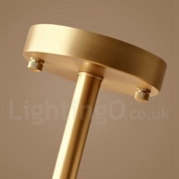 4 Lys I Ren Messing, Moderne, Samtidskunst, Enkel, Rustikk, Retro Vintage, Innfelt Taklampe Med Glassskjermer