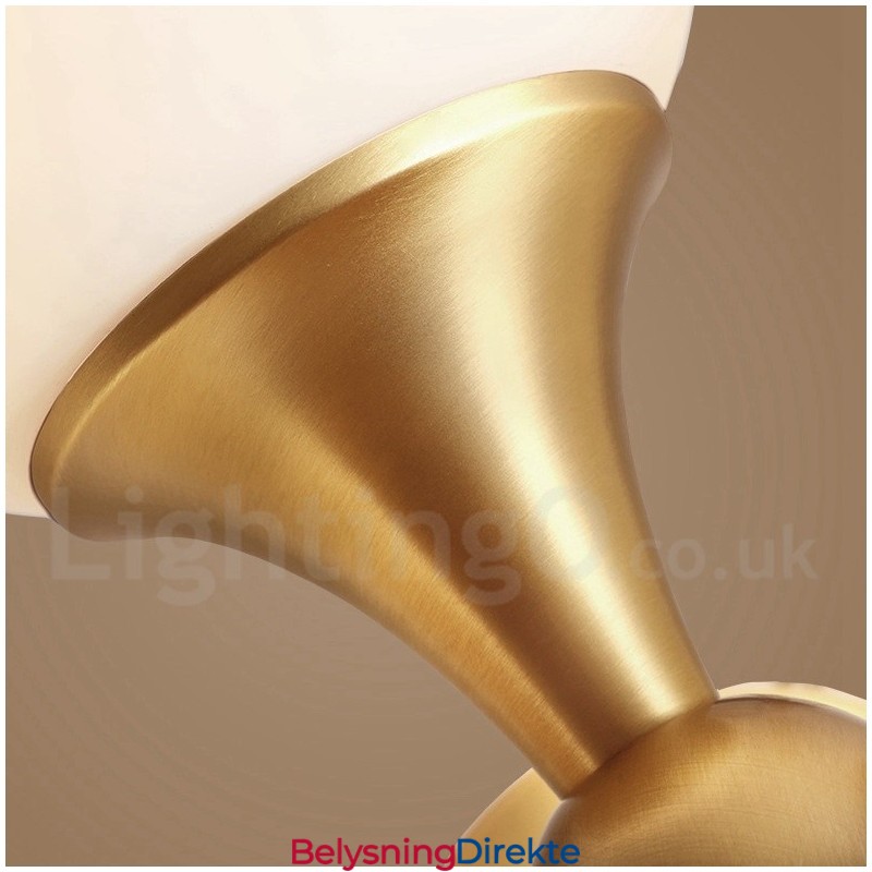 4 Lys I Ren Messing, Moderne, Samtidskunst, Enkel, Rustikk, Retro Vintage, Innfelt Taklampe Med Glassskjermer