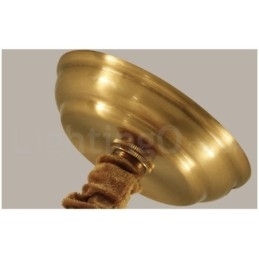 Stor, Luksuriøs, Rustikk, Retro Vintage-Lysekrone I Messing Med Stoffskjermer