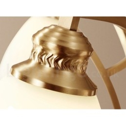 Stor, Luksuriøs, Rustikk, Retro Vintage-Lysekrone I Messing Med Glassskjermer