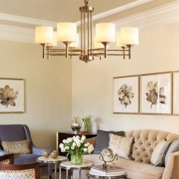 Stor, Luksuriøs, Rustikk, Retro Vintage-Lysekrone I Messing Med Glassskjermer