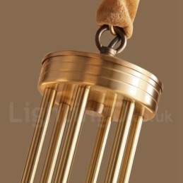 Stor, Luksuriøs, Rustikk, Retro Vintage-Lysekrone I Messing Med Glassskjermer