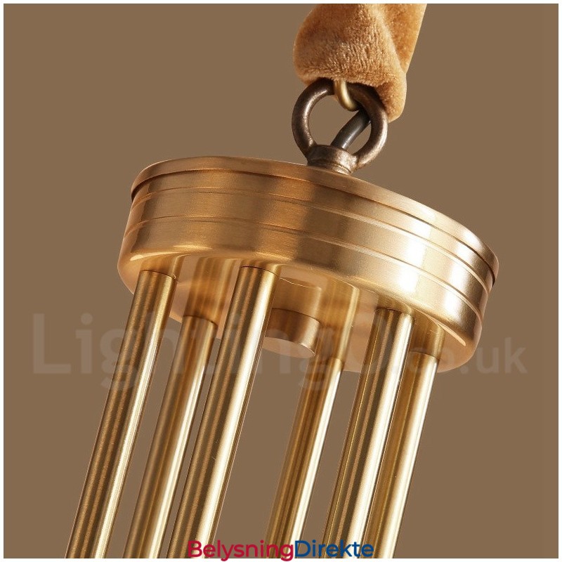 Stor, Luksuriøs, Rustikk, Retro Vintage-Lysekrone I Messing Med Glassskjermer