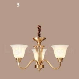 Stor, Luksuriøs, Rustikk, Retro Vintage, Anhengslysekrone I Massiv Messing Med Glassskjermer