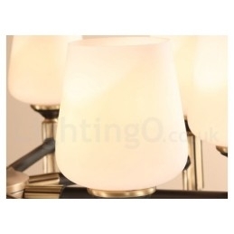 Stor, Luksuriøs, Rustikk, Retro Vintage-Lysekrone I Messing Med Glassskjermer