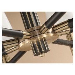 Stor, Luksuriøs, Rustikk, Retro Vintage-Lysekrone I Messing Med Glassskjermer