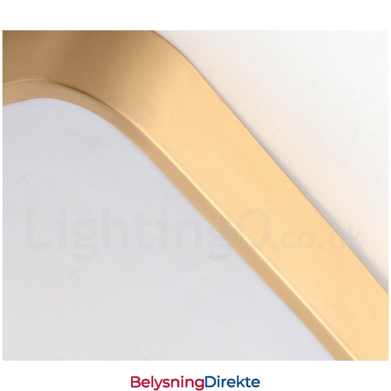 Ultratynne, Firkantede, Dimbare, Moderne, Samtidskunstneriske, Nordiske Stiler, Innfelt Taklampe I Messing Med Akrylskjerm, Kan Også Brukes Som Vegglampe