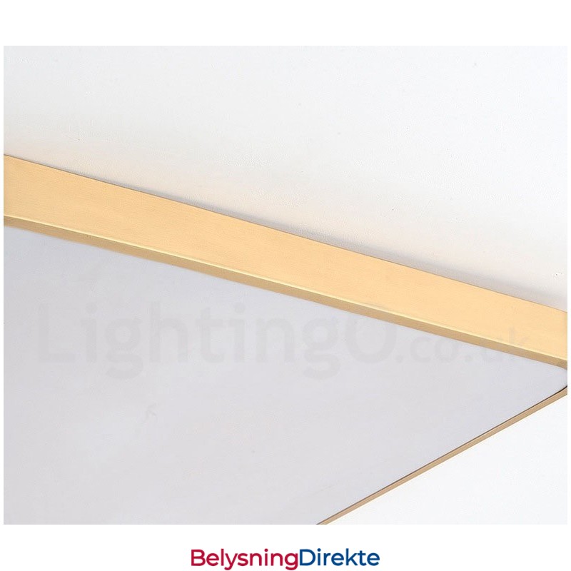 Ultratynne, Firkantede, Dimbare, Moderne, Samtidskunstneriske, Nordiske Stiler, Innfelt Taklampe I Messing Med Akrylskjerm, Kan Også Brukes Som Vegglampe