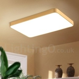 Ultratynne Rektangulære Dimbare Moderne, Samtidskunstneriske Nordiske Stiler I Messing Med Innfelt Montering Og Akrylskjerm, Kan Også Brukes Som Vegglampe