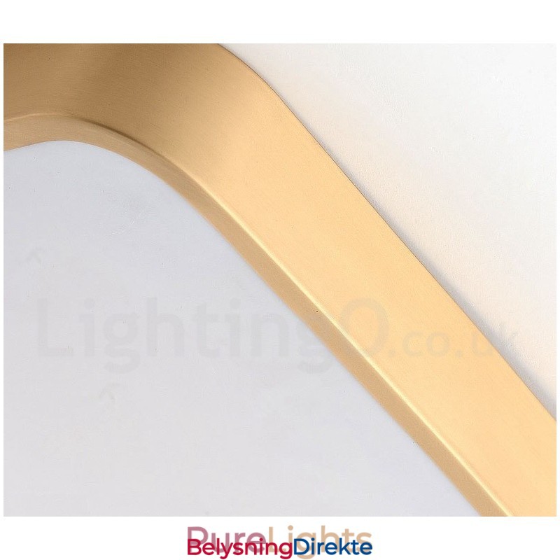 Ultratynne Rektangulære Dimbare Moderne, Samtidskunstneriske Nordiske Stiler I Messing Med Innfelt Montering Og Akrylskjerm, Kan Også Brukes Som Vegglampe