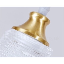 Rustikk Pendellampe I Nordisk Stil I Ren Messing Med Glassskjerm