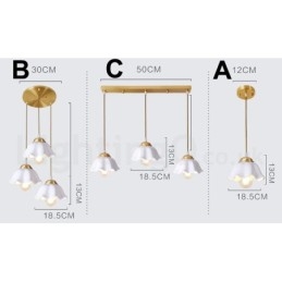 Rustikk Pendellampe I Nordisk Stil I Ren Messing Med Keramisk Skjerm