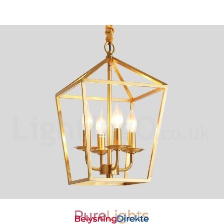 Ren Messing Rustikk Lodge Nordisk Stil Pendellampe