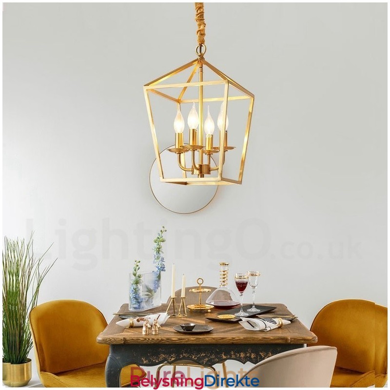 Ren Messing Rustikk Lodge Nordisk Stil Pendellampe