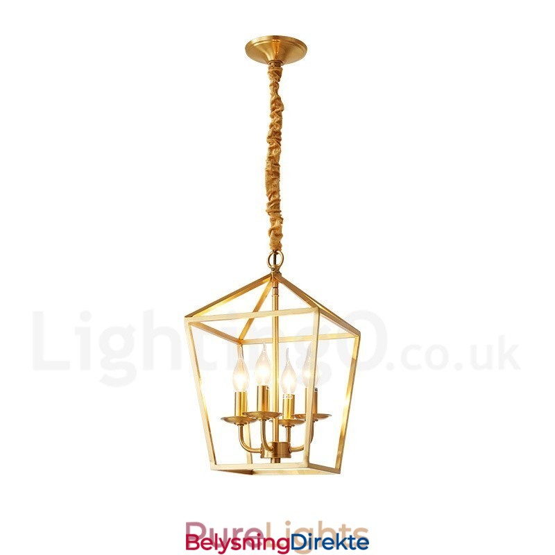 Ren Messing Rustikk Lodge Nordisk Stil Pendellampe