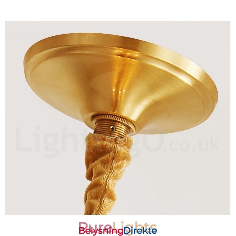 Ren Messing Rustikk Lodge Nordisk Stil Pendellampe