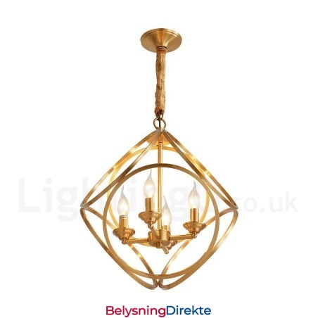 Ren Messing Rustikk Lodge Nordisk Stil Pendellampe